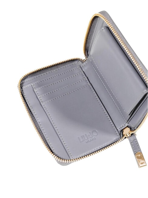 CALIWEN Portefeuille zippé moyen en saffiano anthracite - Portefeuilles Femme