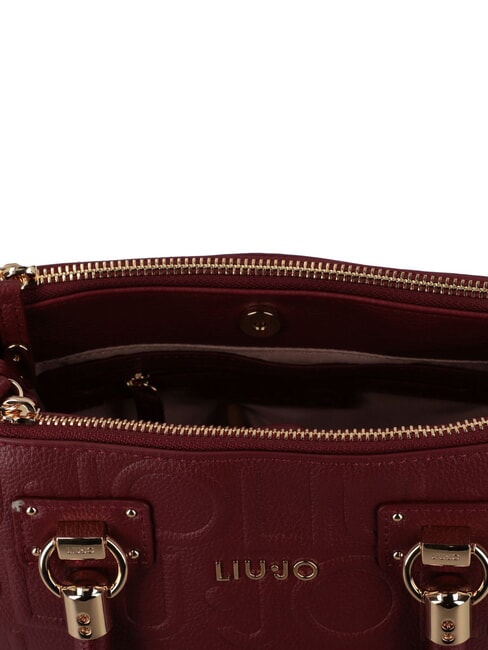 MANHATTAN Petit sac à main avec logo en relief vin rouge - Sacs pour Femme