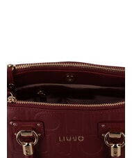 LIUJO MANHATTAN Petit sac à main avec logo en relief vin rouge - Sacs pour Femme - 5