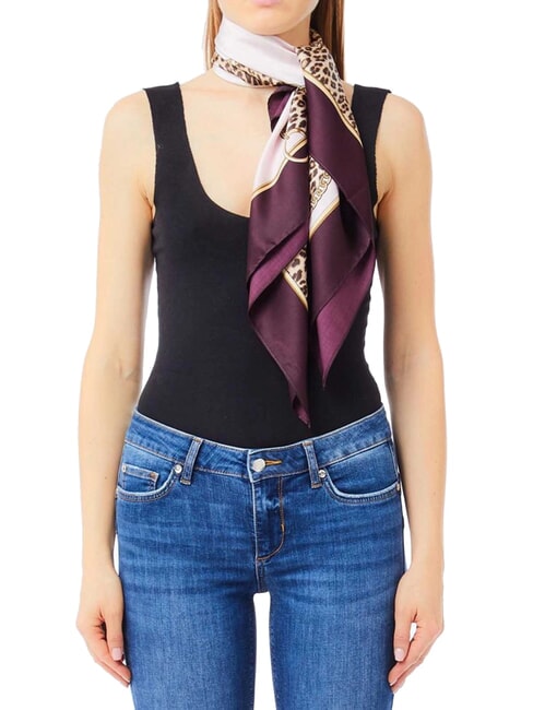 MIX PRINT Écharpe avec imprimé all-over animalier rouge aubergine - Écharpes