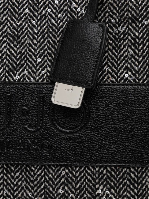 RIDHI Grand sac fourre-tout à chevrons NOIR - Sacs pour Femme