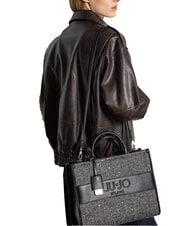 LIUJO RIDHI Grand sac fourre-tout à chevrons NOIR - Sacs pour Femme - 5