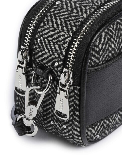 RIDHI Mini sac bandoulière en tissu à chevrons NOIR - Sacs pour Femme