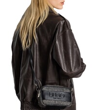 LIUJO RIDHI Mini sac bandoulière en tissu à chevrons NOIR - Sacs pour Femme - 5