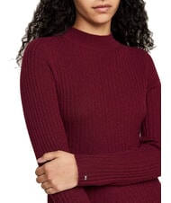 TOMMY HILFIGER TH  Robe en laine rouge fonc&eacute; - V&ecirc;tements femme - 3