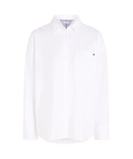 TOMMY HILFIGER TH  chemise en coton &agrave; manches longues blanc optique - Chemises - 4