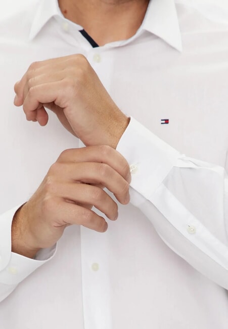 TH Cotton chemise &agrave; manches longues blanc optique - Chemises pour hommes