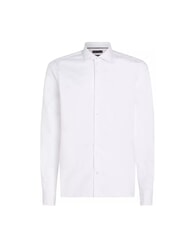 TOMMY HILFIGER TH  Chemise en coton m&eacute;lang&eacute; blanc optique - Chemises pour hommes - 3