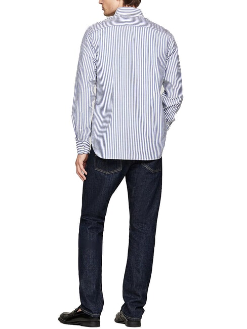 TH Stripes chemise en coton bleu moyen / blanc optique - Chemises pour hommes