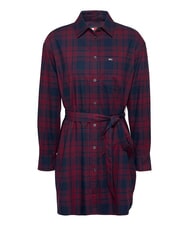 TOMMY HILFIGER TH JEANS  Robe tartan chèque d'hiver rouge - Vêtements femme - 5