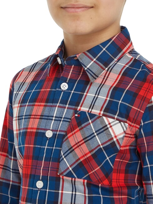 TH KIDS Tartan chemise en coton chèque bleu - chemises pour enfants