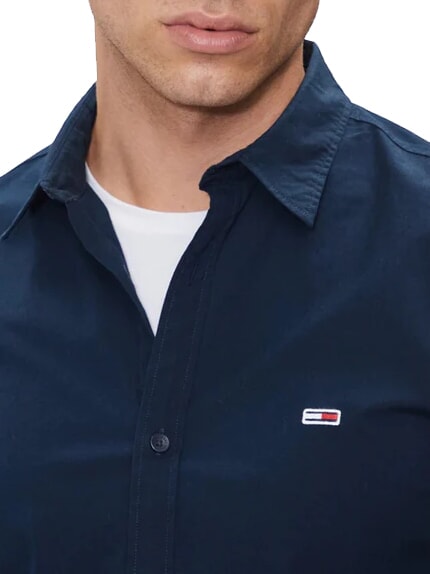 TH JEANS chemise à manches longues marine nuit noire - Chemises pour hommes