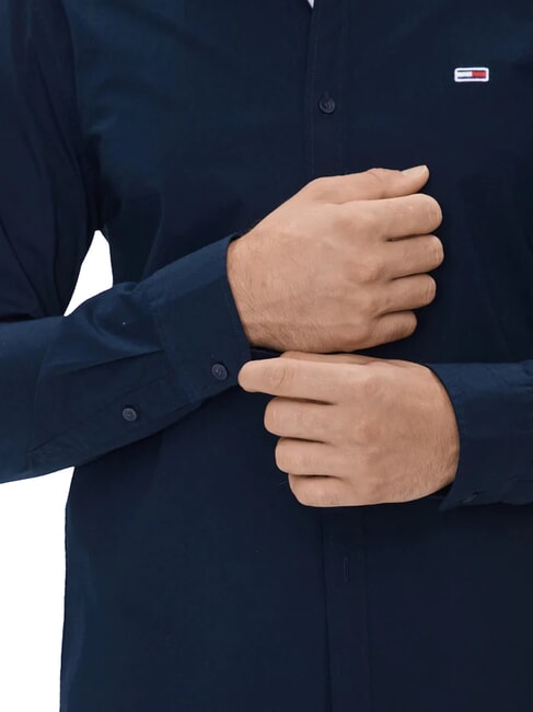 TH JEANS chemise à manches longues marine nuit noire - Chemises pour hommes