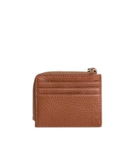 COCCINELLE TASSEL Porte-cartes zippé en cuir martelé Cognac - Portefeuilles Femme - 2
