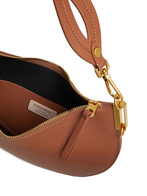 SUNUP Sac à bandoulière en cuir de taille moyenne cognac/noir - Sacs pour Femme