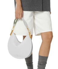 COCCINELLE SUNUP Sac à bandoulière en cuir de taille moyenne cognac/noir - Sacs pour Femme - 4