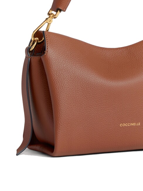 BOHEME GRANA DOUBLE Sac à main, avec bandoulière, en cuir cognac/noir - Sacs pour Femme