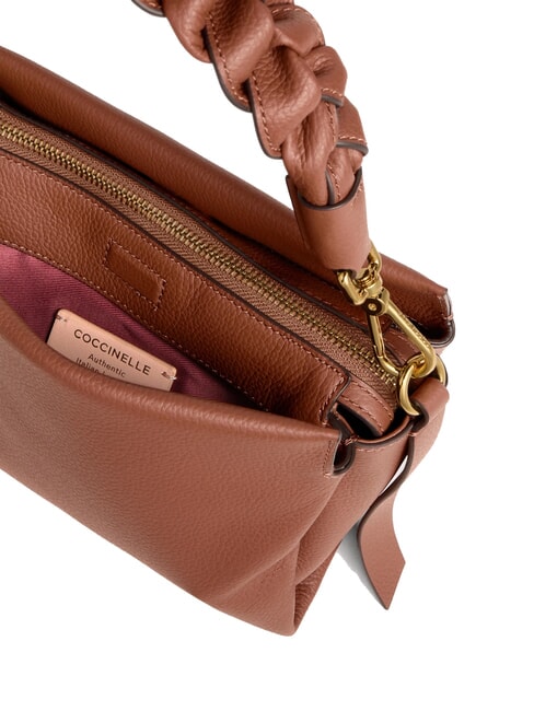 BOHEME GRANA DOUBLE Sac à main, avec bandoulière, en cuir cognac/noir - Sacs pour Femme