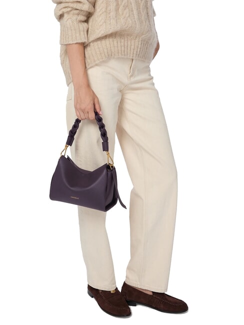 BOHEME GRANA DOUBLE Sac à main, avec bandoulière, en cuir cognac/noir - Sacs pour Femme