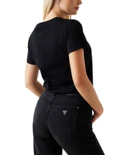 GUESS SS CN KRYSTAL TRIANGLE T-shirt à manches courtes avec clous et strass - T-shirt