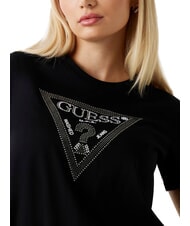 GUESS SS CN KRYSTAL TRIANGLE T-shirt à manches courtes avec clous et strass jetbla - T-shirt - 3