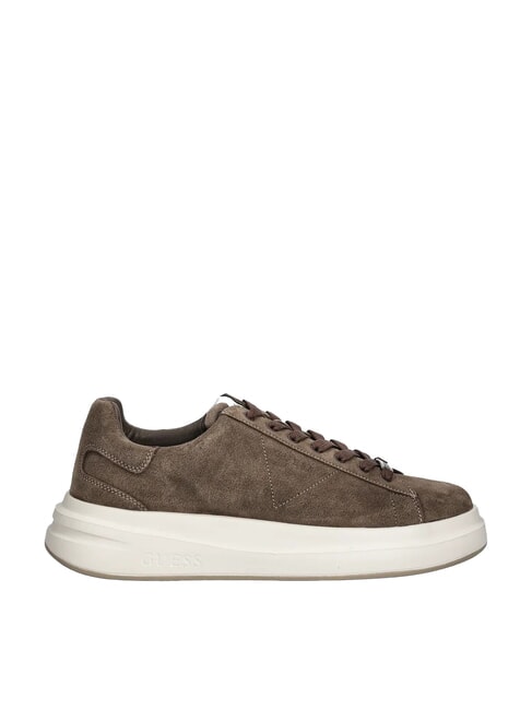 ELBA Baskets en cuir su&eacute;d&eacute; brun - Chaussures Homme