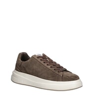 GUESS ELBA Baskets en cuir suédé brun - Chaussures Homme - 3