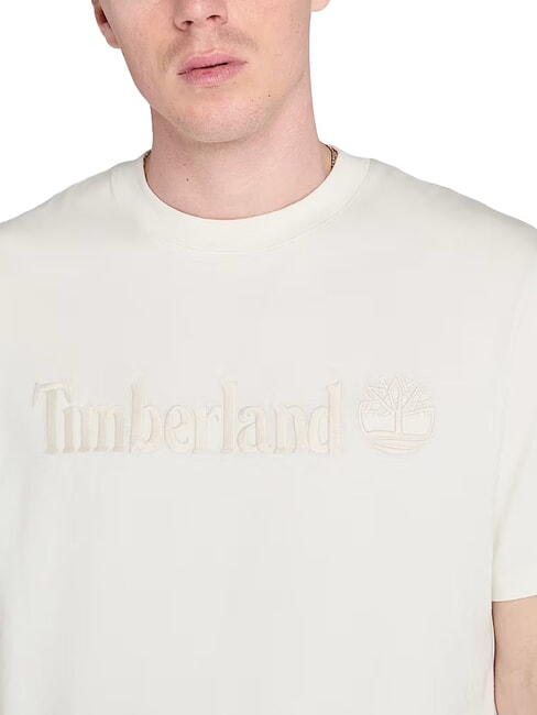 EMBROIDERY TONAL T-shirt en cotton mill&eacute;sime blanc - T-shirt
