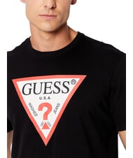 GUESS TRI LOGO T-shirt en cotton jetbla - T-shirt - 3