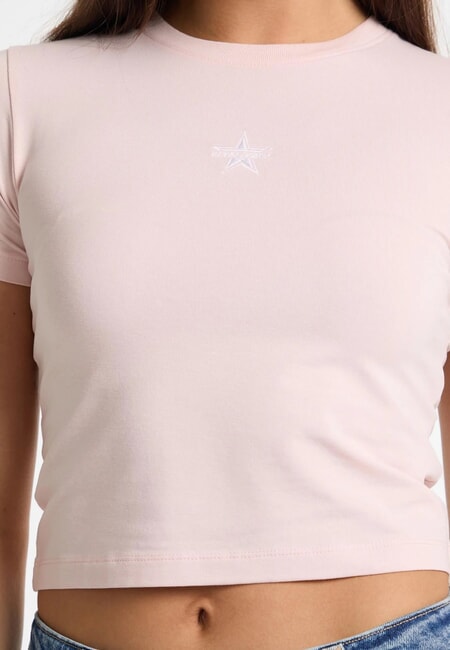 SS CN EMB STAR  T-shirts coton blush - T-shirt