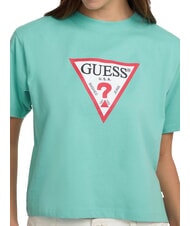 GUESS JEANS SS CN BOXY ICONIC  T-shirt en coton lagon de crique - T-shirt - 3