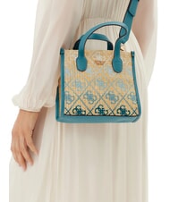 GUESS SILVANA Mini sac à main avec bandoulière logo bleu sarcelle - Sacs pour Femme - 4