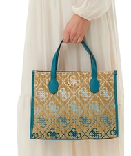 GUESS SILVANA Sac à bandoulière logo bleu sarcelle - Sacs pour Femme - 4