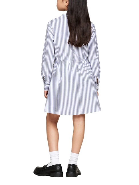 TH Robe en coton bleu moyen / blanc optique - Robes pour petites filles