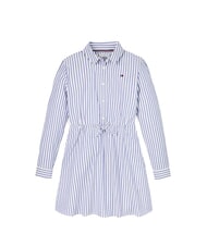 TOMMY HILFIGER TH Robe en coton bleu moyen / blanc optique - Robes pour petites filles - 3