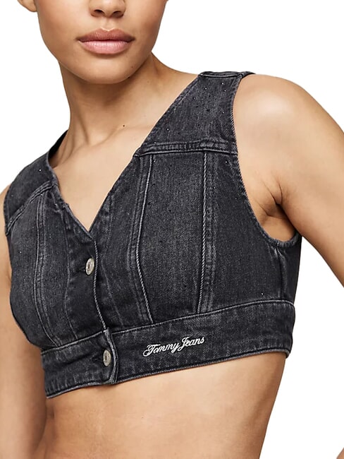 TH JEANS Haut en jean jean noir - T-shirt