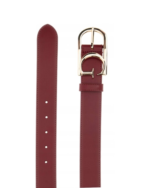 EVAINE Ceinture en cuir avec boucle G ROUGE - Ceintures