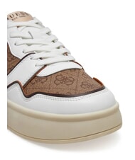 GUESS WINNO II Baskets avec empi&egrave;cements logo 4G Beige / Marron - Chaussures Homme - 4