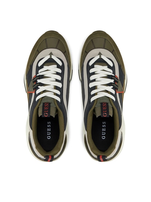 VALENCIA Baskets de course vert noir ivoire roi - Chaussures Homme