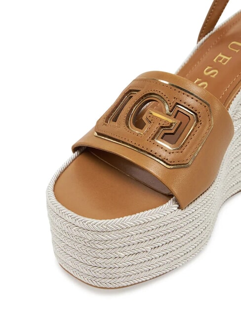 TANVEE Sandales espadrilles compensées hautes bronzage - Chaussures Femme