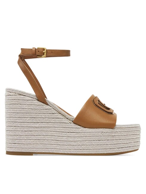 TANVEE Sandales espadrilles compensées hautes bronzage - Chaussures Femme
