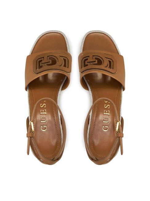 TANVEE Sandales espadrilles compensées hautes bronzage - Chaussures Femme