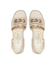 GUESS TANVEE Sandales espadrilles compensées hautes crème/or - Chaussures Femme - 3