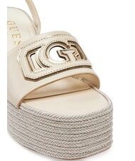 GUESS TANVEE Sandales espadrilles compensées hautes crème/or - Chaussures Femme - 4