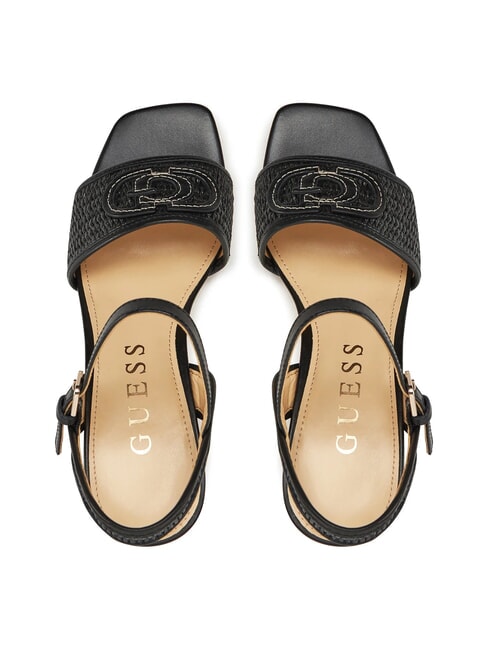 GANIKA Sandales hautes avec bande en raphia NOIR - Chaussures Femme