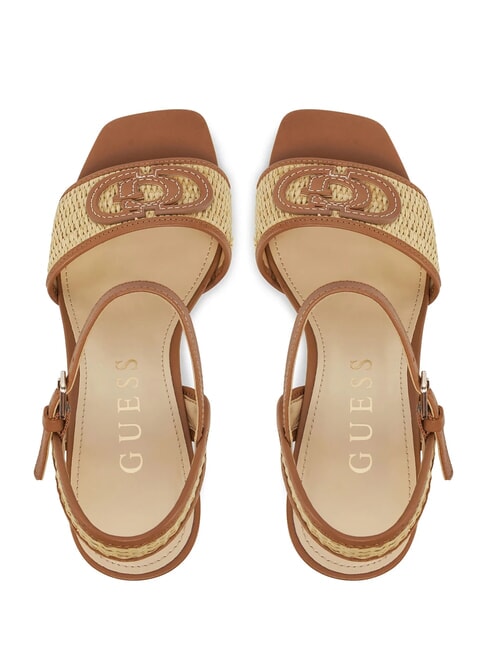 GANIKA Sandales hautes avec bande en raphia naturel - Chaussures Femme