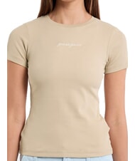 GUESS JEANS EMBRO SLIM T-shirt côtelé à manches courtes bronzage safari - T-shirt - 3
