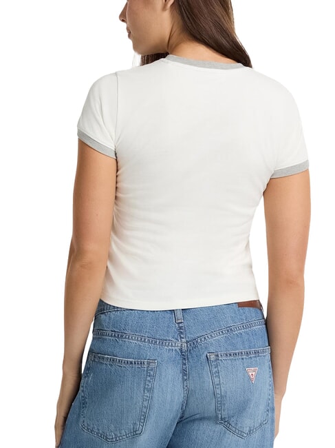 LOGO STAMP T-shirt slim à manches courtes bruyère blanche pure - T-shirt