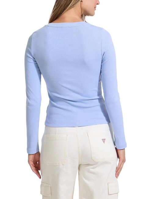 EMBRO T-shirt côtelé à manches longues bleu zendy frais - T-shirt