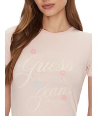 GUESS JEANS FLOWER T-shirt slim à manches courtes coton blush - T-shirt - 3